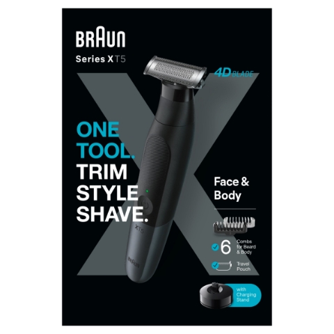 Braun Series X, Zastřihovač vousů a holicí strojek na tělo pro vousy i úpravu těla, XT5300