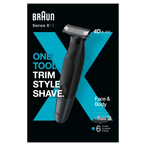 Braun Series X, Zastřihovač vousů a holicí strojek na tělo pro vousy i úpravu těla, XT5200