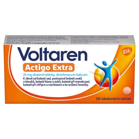 Voltaren Actigo Extra 25 mg obalené tablety 20 ks