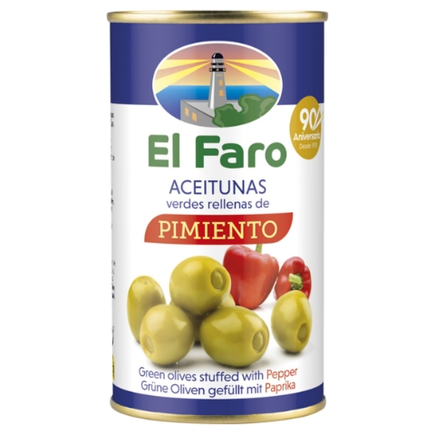 El Faro Zelené olivy plněné červenou paprikou 350g