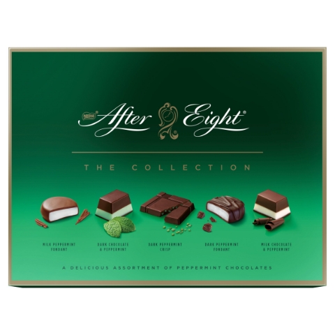 AFTER EIGHT Mint bonboniéra, směs peprmintových bonbónů z mléčné a hořké čokolády 199g
