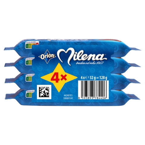 ORION Milena čokoládová tyčinka s krémovou náplní 4 x 32g