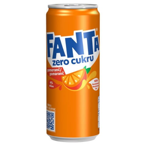Fanta Zero cukru pomeranč 330ml