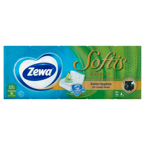 Zewa Sofis Protect parfémované papírové kapesníčky 4-vrstvé 10 x 9 ks