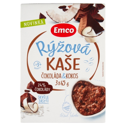 Emco Rýžová kaše čokoláda & kokos 3 x 45g (135g)