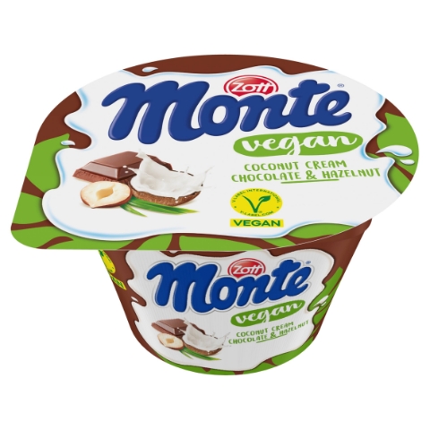 Zott Monte Vegan čokoládový dezert s kokosovým krémem a lískovými oříšky 145g