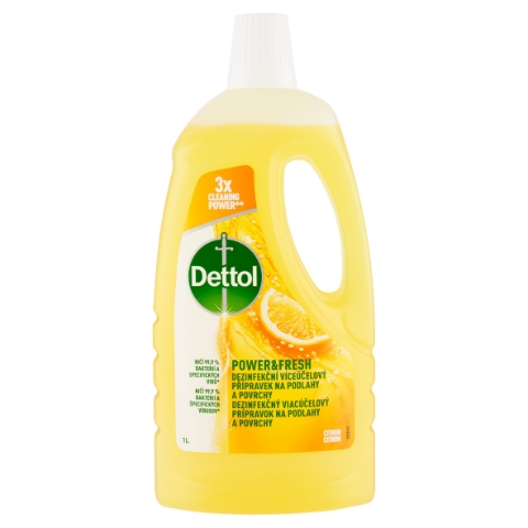 Dettol Power & Fresh dezinfekční víceúčelový přípravek na podlahy a povrchy citron 1l
