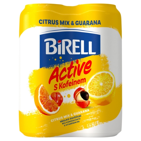 Birell Active Citrus mix & guarana s kofeinem 4 x 0,5l (2l)