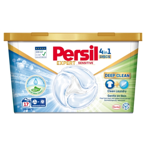 Persil Discs 4in1 Deep Clean Expert Sensitive prací prostředek 17 praní 17 x 16,5g (280,5g)