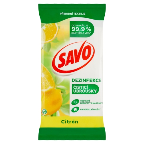 Savo Dezinfekční čisticí ubrousky citrón