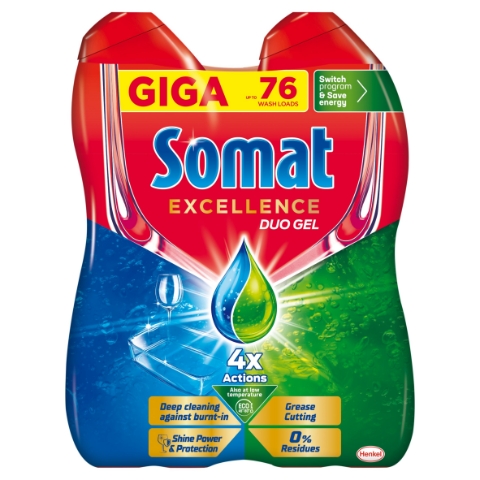 Somat Excellence Duo gel do myčky na mytí nádobí 2 x 684ml