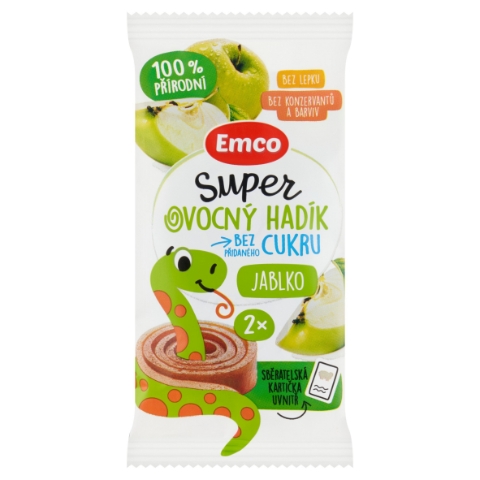 Emco Super ovocný hadík jablko 2 ks 20g