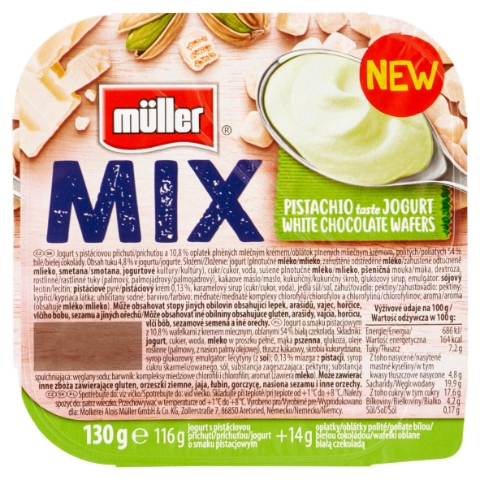 Müller Mix Jogurt s pistáciovou příchutí 130g