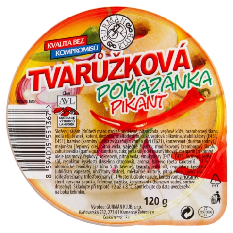 Gurmán Klub Tvarůžková pomazánka pikant 120g