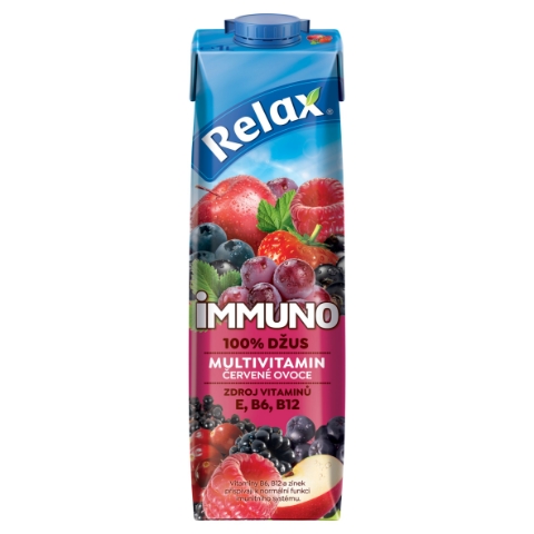 Relax Immuno 100% džus multivitamin červené ovoce 1l