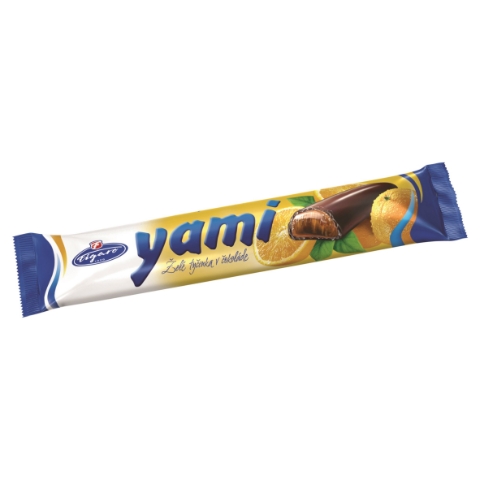 Figaro Yami Želé tyčinka v hořké čokoládě s kandovanou pomerančovou kůrou 25g