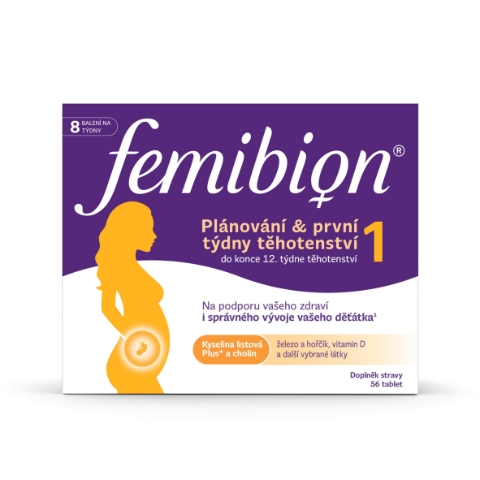 Femibion® 1 Plánování a první týdny těhotenství, 56 tablet, doplněk stravy