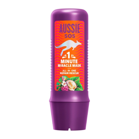 Maska Aussie SOS 1 Minute Miracle Repair Rescue 250 ml Hloubkově Vyživuje Suché Vlasy