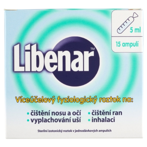 Libenar Sterilní izotonický roztok v jednodávkových ampulích 5 ml 15 ks