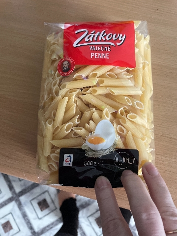 Zátkovy těstoviny Penne vaječné 500 g