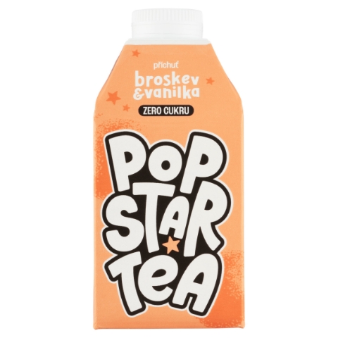 POPSTAR Tea Zero příchuť broskev & vanilka 0,5l