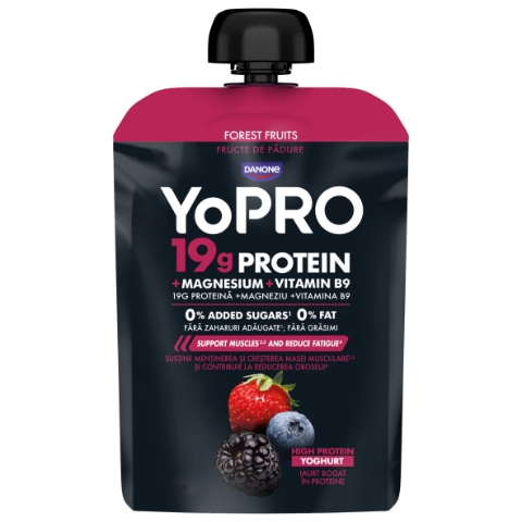 YoPRO pouch jogurt s tvarohem - lesní ovoce 150g