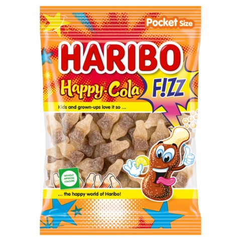 Haribo Happy-Cola Fizz želé s kolovou příchutí 80g