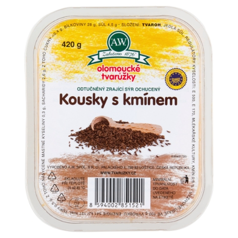 A.W. Olomoucké tvarůžky kousky s kmínem 420g