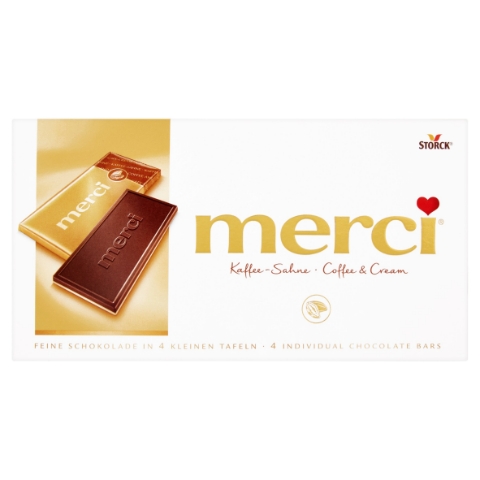 merci smetanová čokoláda s kávovou příchutí na bílé čokoládě 100g