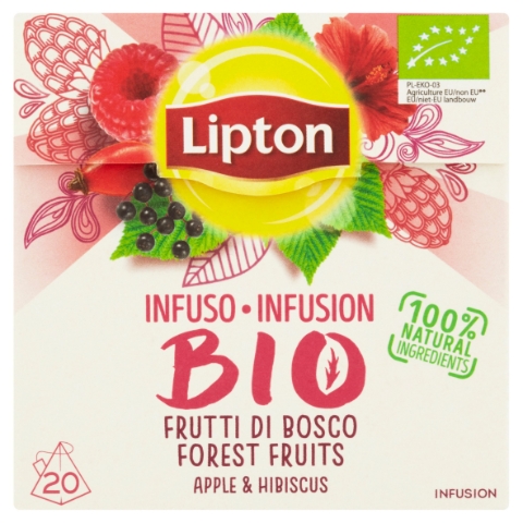 Lipton Bio ovocný čaj aromatizovaný Lesní plody 20 sáčků