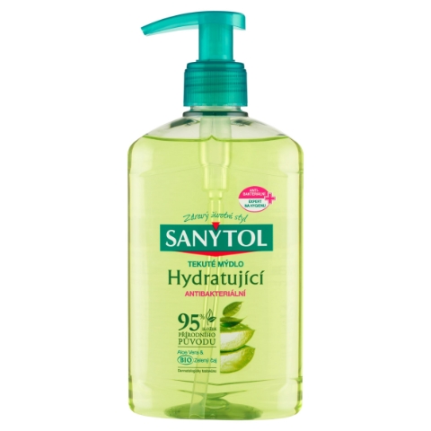 Sanytol Tekuté mýdlo hydratující antibakteriální aloe vera & bio zelený čaj 250ml
