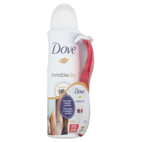 Dove Invisible Dry antiperspirant sprej 150ml + holicí strojek zdarma
