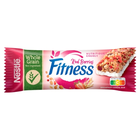 Nestlé Fitness Red Berries snídaňová cereální tyčinka s kousky klikev a jahod 23,5g