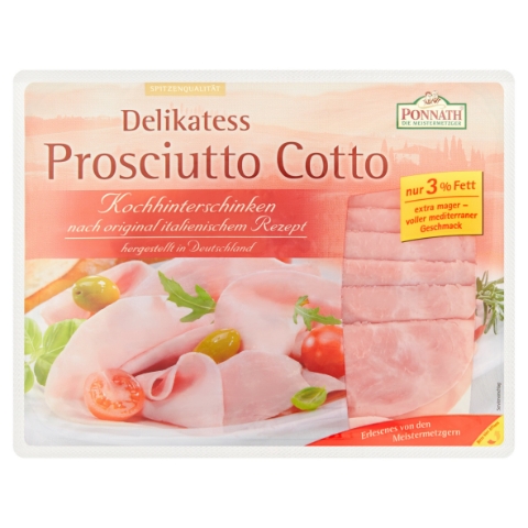 Ponnath DIE MEISTERMETZGER Prosciutto Cotto Delikates lahůdkové e 150g