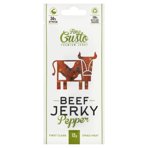 Fine Gusto Beef Jerky Pepper 12g