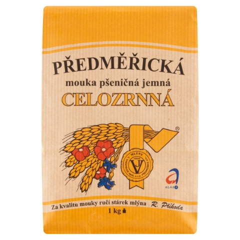 Předměřická Mouka pšeničná jemná celozrnná 1kg