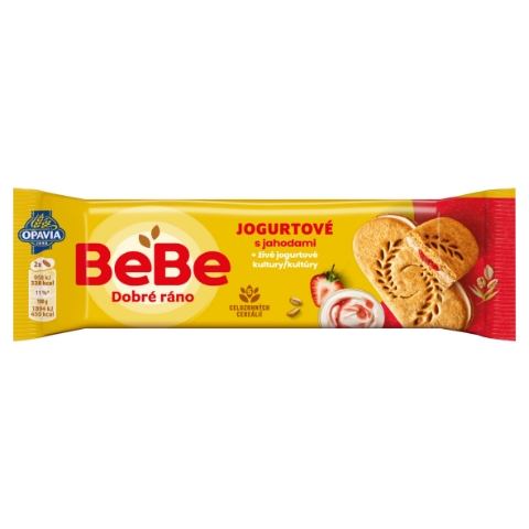 Opavia BeBe Dobré Ráno sušenky jogurtové s jahodami 50,6g